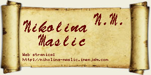 Nikolina Maslić vizit kartica